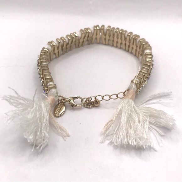 Express Gold and White Woven Bracelet - Picture 6 of 7